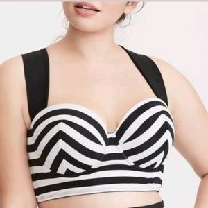 NWOT Torrid Striped Bow Back Bikini Swim Top
